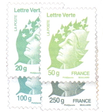 Timbre premier jour timbre vert